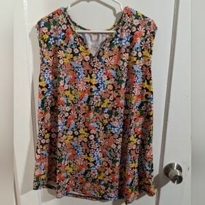 Floral Sleeveless Women's Top 3XL